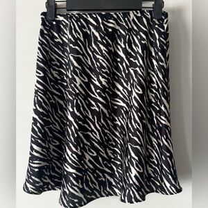 Abercrombie & Fitch Zebra Print Satin Skirt Elastic Waist Small
